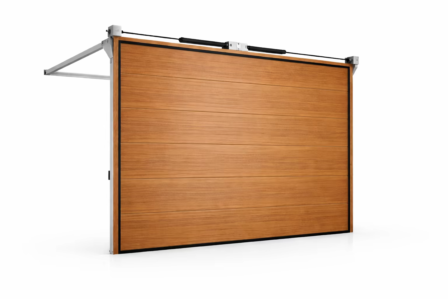 M-Ribbed woodgrain sectional garage door