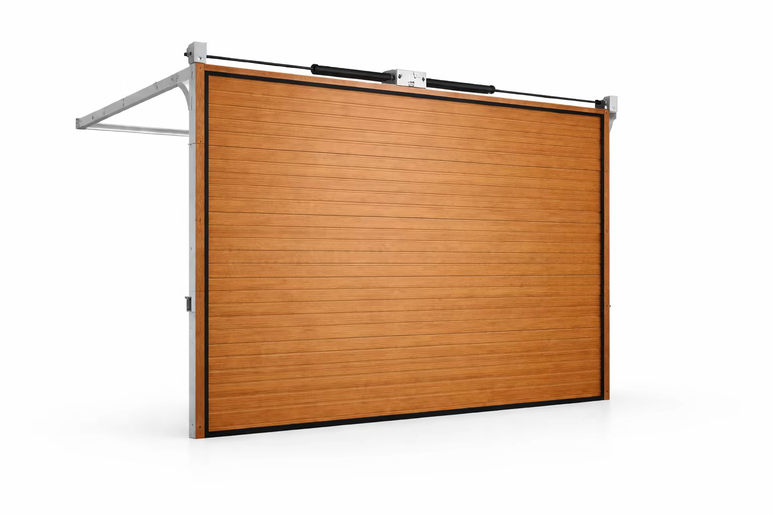 S-Ribbed woodgrain sectional garage door